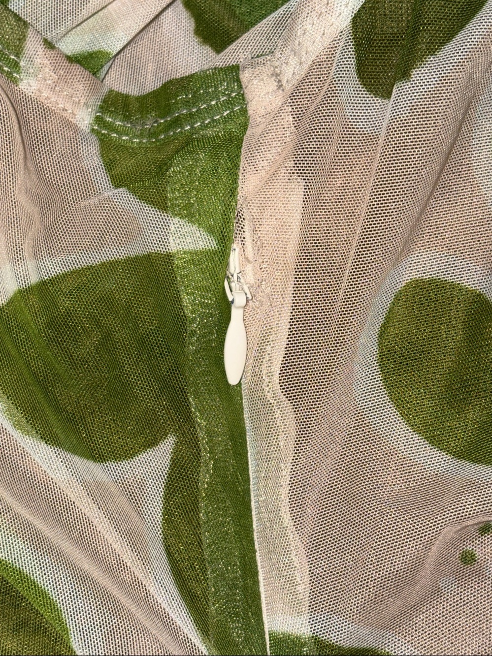 Simon Miller Tangier Printed Mesh Midi Dress in Green Seashell Flora Size L - Picture 14 of 15